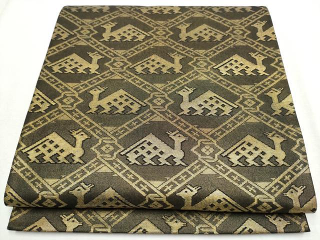 平和屋着物●澤屋重兵衛　六通柄袋帯　有栖川錦　金糸　正絹　逸品　CABB0406hy