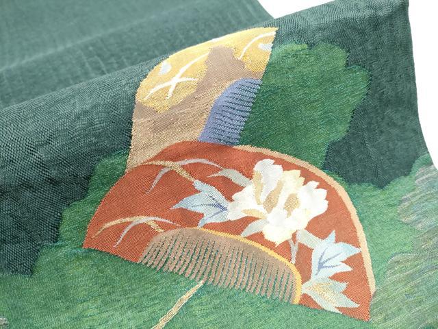 平和屋着物○スリーシーズン 春夏秋 太鼓柄袋帯 すくい織 櫛 簪