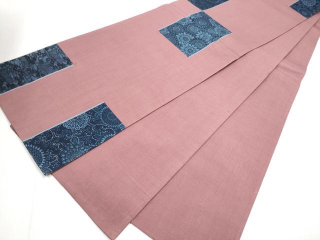 平和屋着物●中国三大刺繍　相良刺繍　太鼓柄袋帯　紬地　菊唐草文　正絹　逸品　CABB0413hy 平和屋着物○中国三大刺繍 相良刺繍 太鼓柄袋帯 紬地 菊唐草文 正絹