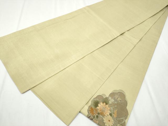 平和屋着物○中国三大刺繍 スワトウ相良刺繍 総刺繍 袋帯 紬地 雲取り