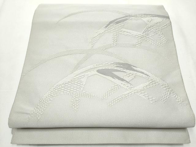 平和屋着物●八寸名古屋帯　綴れ　籬文　薄梅鼠色　正絹　逸品　CABB0456hy