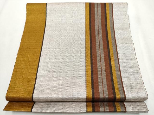 平和屋着物●本場黄八丈　紬　八寸名古屋帯　間道　正絹　逸品　CABB0462hy