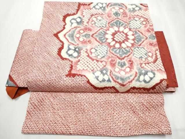 平和屋着物●名門　藤娘きぬたや・総絞り　つけ帯　絞り　正倉院花文　正絹　逸品　CABB0484hy