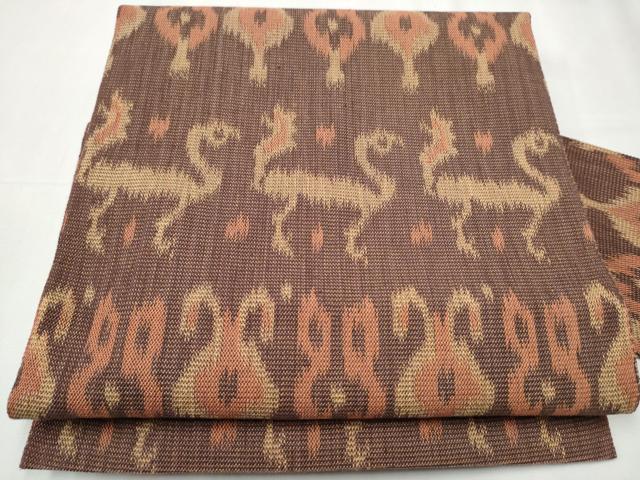 平和屋着物●爪掻き本綴れ　八寸名古屋帯　動物吉祥文　太子間道　正絹　逸品　CABB0553hy