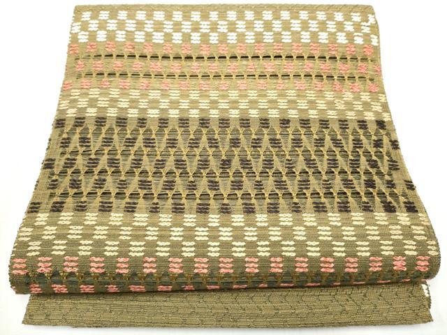 平和屋着物●八寸名古屋帯　もじり織　吉祥文　正絹　逸品　CABB0575hy