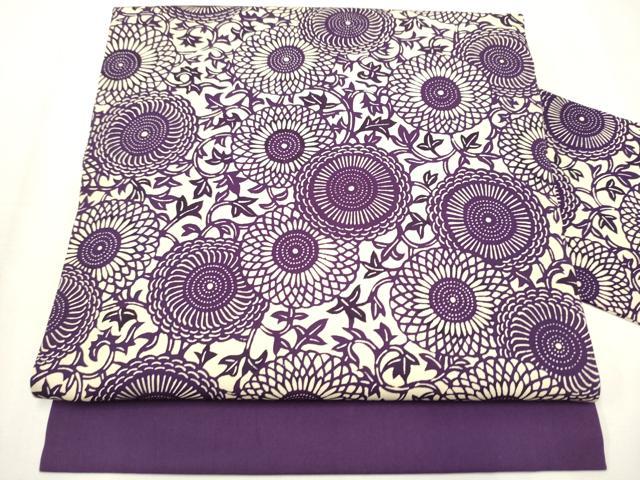 平和屋着物●塩瀬　全通柄　九寸名古屋帯　型染め　菊唐草文　正絹　逸品　CABB0595hy