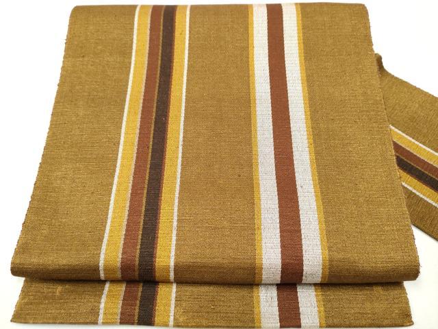 平和屋着物●本場黄八丈　紬　八寸名古屋帯　間道　正絹　逸品　CABB0614hy