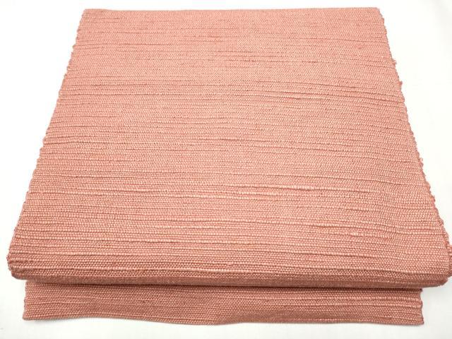 平和屋着物●信州紬　八寸名古屋帯　薄紅色　正絹　逸品　CABB0619hy