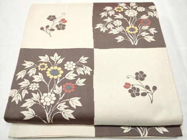 平和屋着物●六通柄袋帯　華乃木　正絹　逸品　CABB0665hy