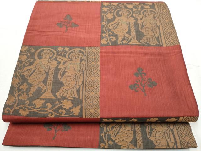 平和屋着物●名門木屋太　今河織物　六通柄袋帯　人物文　正絹　逸品　CABB0693hy