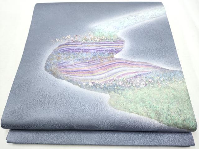 平和屋着物●太鼓柄袋帯　作家物　霞文　金銀彩　正絹　逸品　CABB0696hy