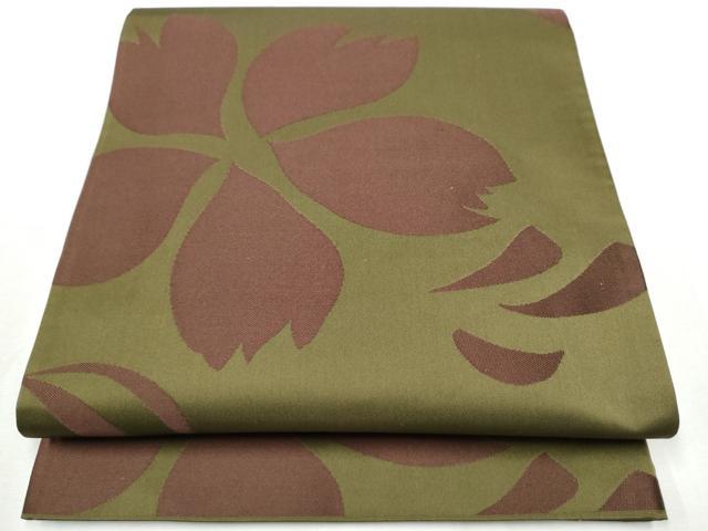 平和屋着物●世界的人形師　辻村寿三郎　ジュサブロー　六通柄袋帯　舞桜文　正絹　逸品　CABB0742hy