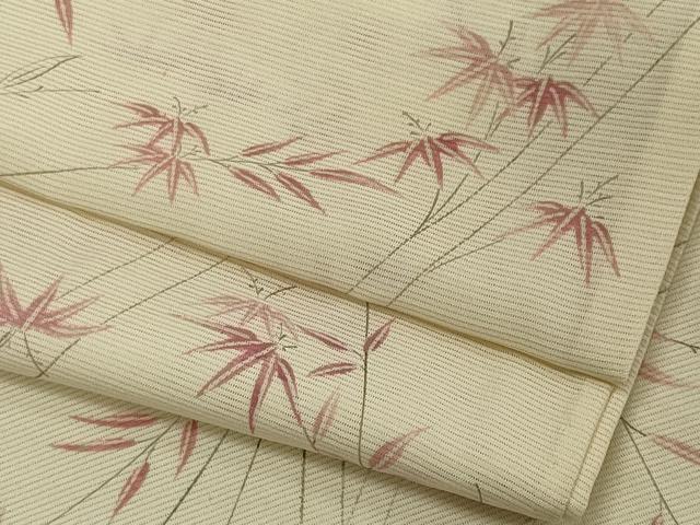 平和屋着物＊夏物　小紋　絽　笹竹文　正絹　逸品　CABB1726ou