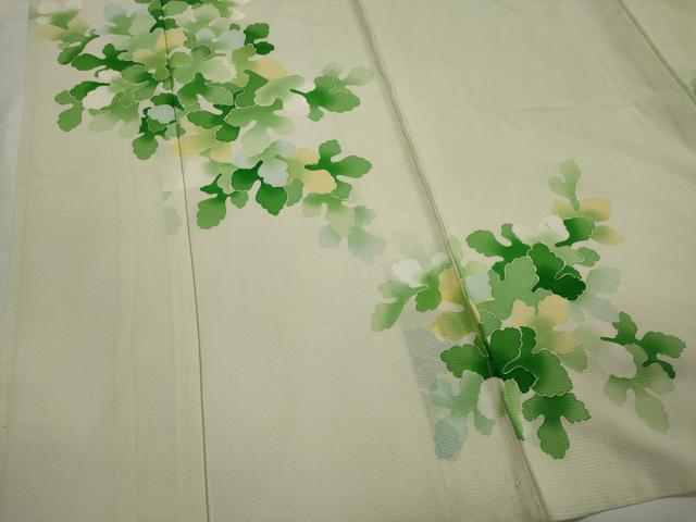 平和屋着物＊夏物　訪問着　絽　草葉文　暈し染め　正絹　逸品　CABB1729ou_3