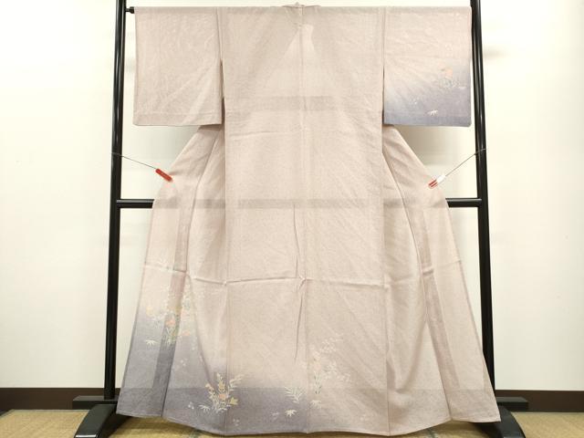 平和屋着物＊夏物　訪問着　絽　流水籬草花文　たたき染め　正絹　逸品　CABB2077ze