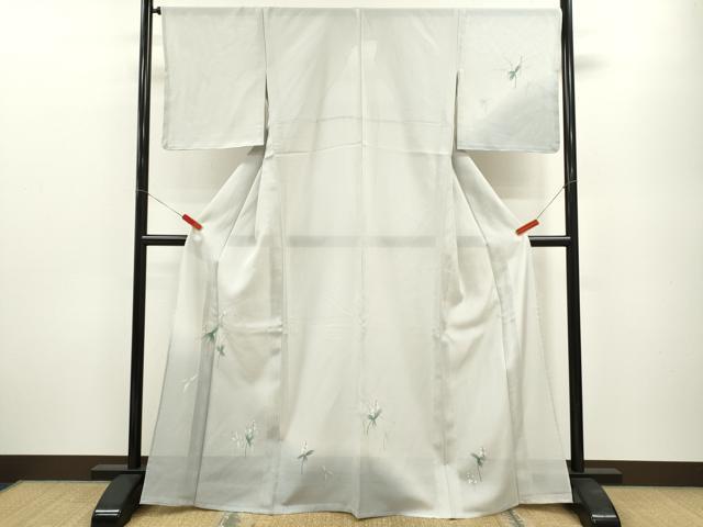 平和屋着物＊夏物　訪問着　絽　手描き　草花文　暈し染め　正絹　逸品　未使用　CABB2081ze