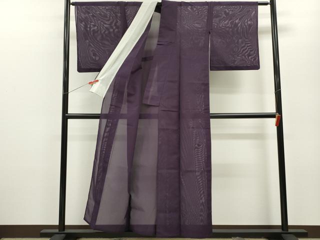 平和屋着物＊夏物　色無地　絽　似せ紫色　洗える着物　CABB2089ze_2