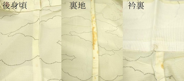 平和屋着物＊夏物　小紋　絽　雲取り草花文　洗える着物　CABB2101ze_7