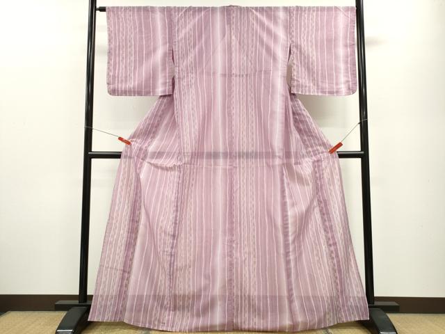 平和屋着物＊夏物　小紋　絽　吉祥間道　暈し染め　洗える着物　CABB2126ze_1