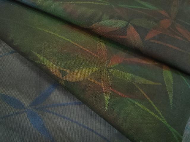 平和屋着物＊夏物　小紋　紗　草木文　暈し染め　正絹　逸品　未使用　CABB2158ze