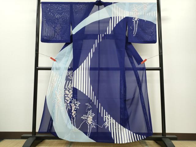 平和屋着物＊夏物　訪問着　絽　枝藤文　洗える着物　CABB2169ze