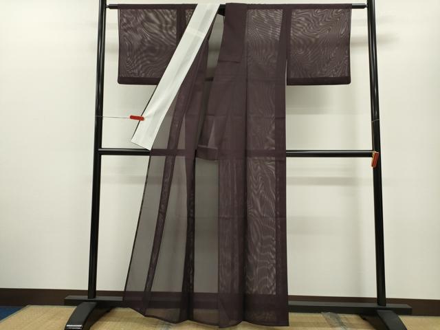 平和屋着物＊夏物　色無地　絽　似せ紫色　洗える着物　CABB2171ze_2