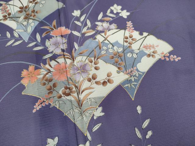 平和屋着物＊夏物　訪問着　絽　枝花文　金彩　洗える着物　CABB2199ze_2