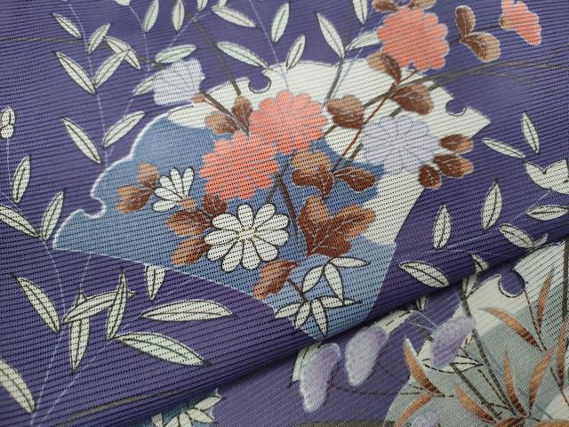 平和屋着物＊夏物　訪問着　絽　枝花文　金彩　洗える着物　CABB2199ze_4