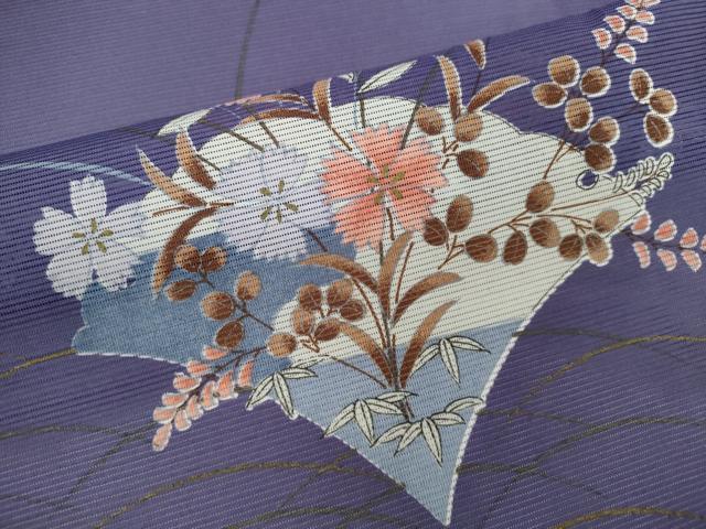平和屋着物＊夏物　訪問着　絽　枝花文　金彩　洗える着物　CABB2199ze_5