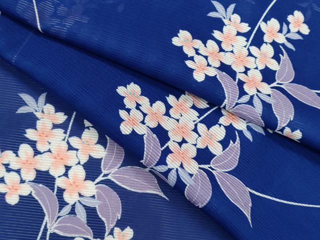 平和屋着物＊夏物　小紋　絽　草花文　洗える着物　未使用　CABB2211ze