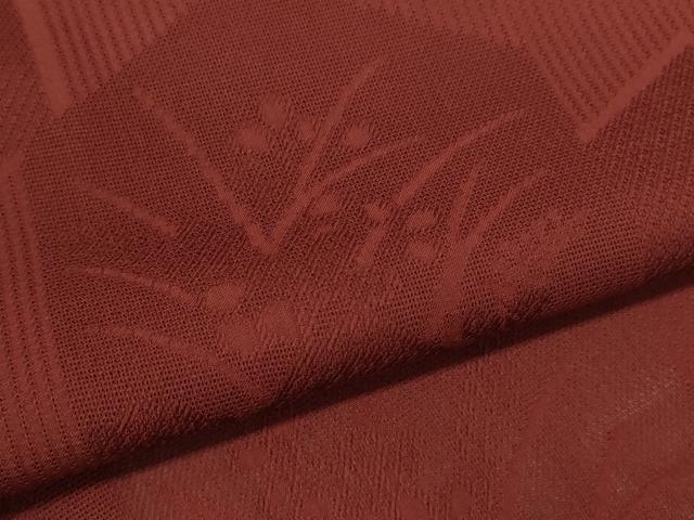 平和屋着物＊夏物　訪問着　色無地　亀甲草花紋紗　錆色　正絹　逸品　CABB2238ze_4