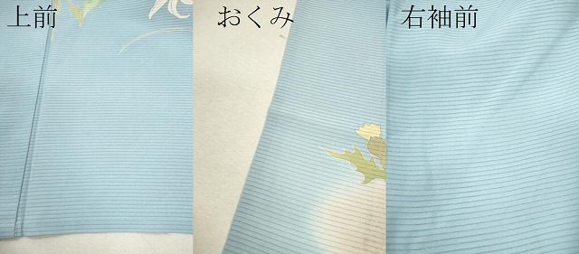 平和屋着物＊夏物　訪問着　絽　刺繍　枝花文　暈し染め　銀彩　正絹　逸品　CABB2251ze_8