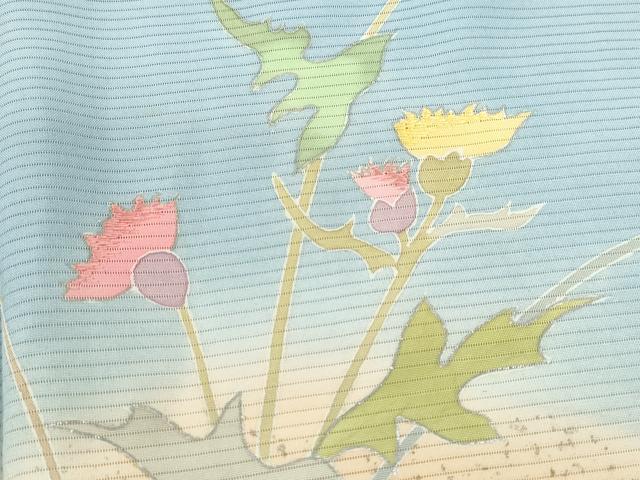 平和屋着物＊夏物　訪問着　絽　刺繍　枝花文　暈し染め　銀彩　正絹　逸品　CABB2251ze_2