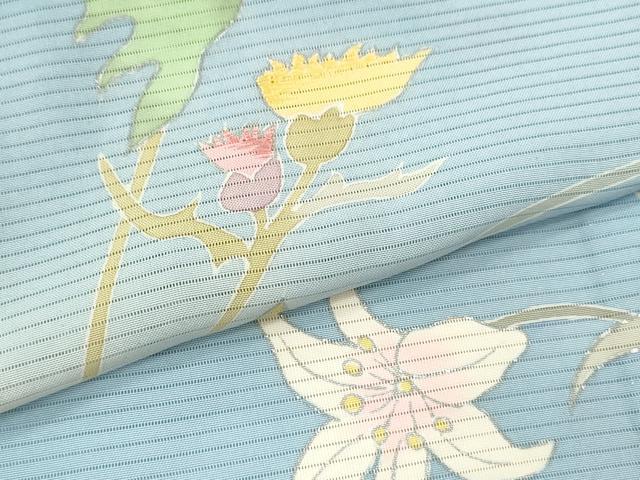 平和屋着物＊夏物　訪問着　絽　刺繍　枝花文　暈し染め　銀彩　正絹　逸品　CABB2251ze_5