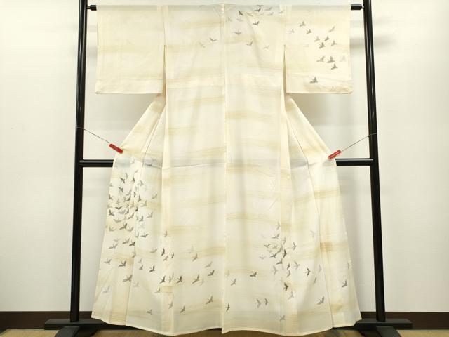 平和屋着物＊夏物　訪問着　絽　飛鳥文　暈し染め　金銀彩　正絹　逸品　CABB2271ze 平和屋着物＊夏物 訪問着 絽 飛鳥文 暈し染め 金銀彩 正絹 逸品