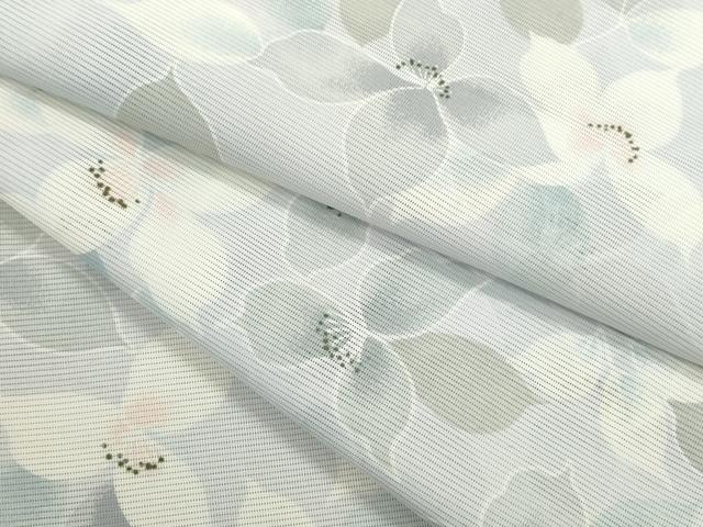平和屋着物＊夏物　小紋　絽　花尽くし　洗える着物　CABB2315ze