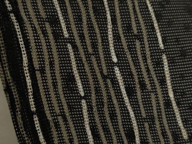 平和屋着物＊夏物　小紋　紗　縞吉祥文　黒地　正絹　逸品　CABB2323ze 平和屋着物＊夏物 小紋 紗 縞吉祥文 黒地 正絹 逸品 CABB2323zeの通販