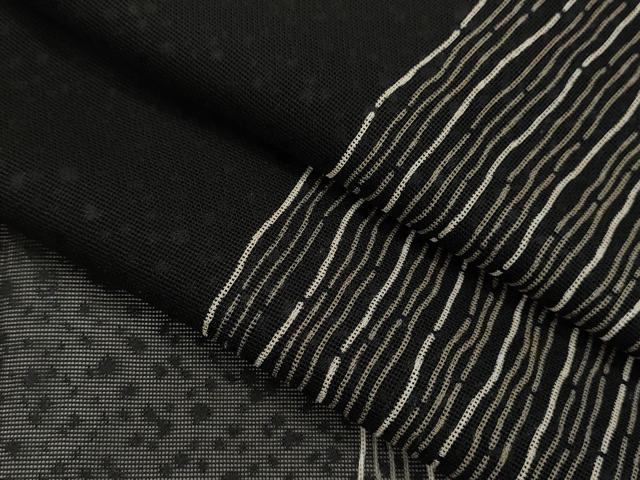 平和屋着物＊夏物　小紋　紗　縞吉祥文　黒地　正絹　逸品　CABB2323ze 平和屋着物＊夏物 小紋 紗 縞吉祥文 黒地 正絹 逸品 CABB2323zeの通販