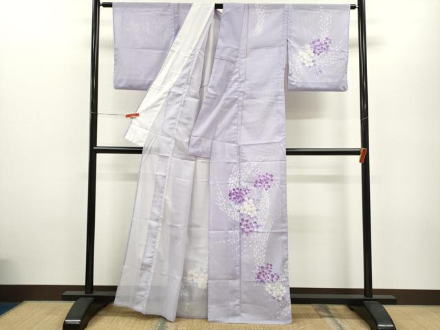 平和屋着物＊夏物　訪問着　絽　草花文　洗える着物　CABB2350ze_1