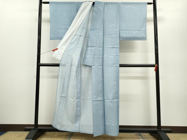 平和屋着物＊夏物　小紋　絽　飛鶴文　洗える着物　CABB2358ze_2