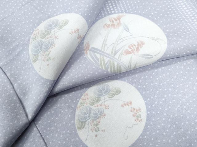 平和屋着物●長襦袢　無双仕立て　草花丸文　半衿刺繍　正絹　逸品　未使用　CABB4004yc