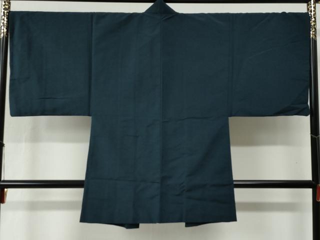 平和屋着物●男性　紬　アンサンブル　色無地　濃紺地　正絹　逸品　CABB4016yc_6
