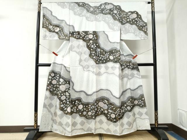 平和屋着物●訪問着　辻が花　絞り　金彩　正絹　逸品　CABB4025yc