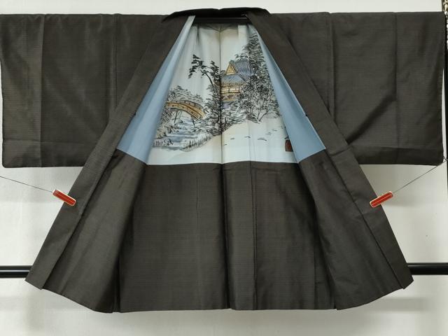 平和屋着物○男性 本場大島紬 アンサンブル 120亀甲 総詰め 正絹 逸品
