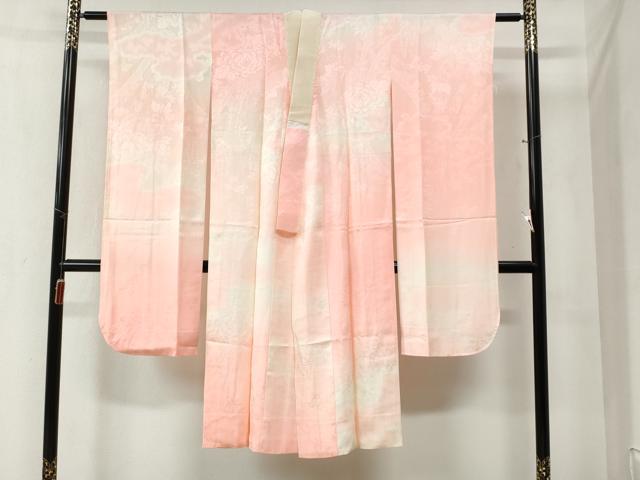 平和屋着物●振袖用長襦袢　袷　雲取り草花地紋　暈し染め　正絹　逸品　CABB4053yc