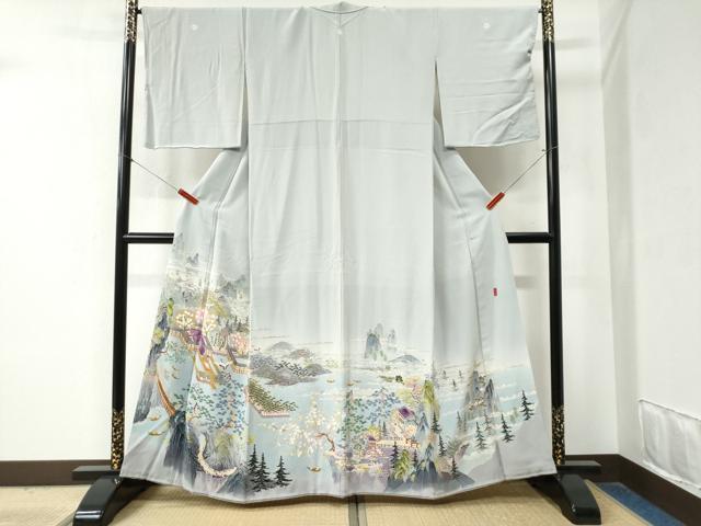 平和屋着物●本加賀友禅作家　木村喜博　色留袖　飛鶴渡り橋風景文　暈し染め　正絹　逸品　未使用　CABB4055yc