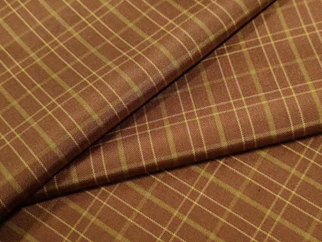 平和屋着物●本場縞大島紬　格子柄　正絹　逸品　CABB4077yc