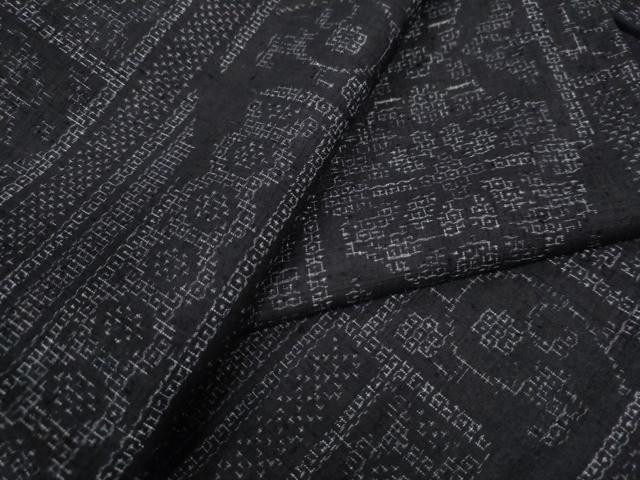 平和屋着物●本場結城紬　重要無形文化財　80亀甲　吉祥花唐草文　正絹　逸品　CABB4086yc
