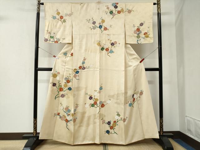 平和屋着物▽上質な紬　単衣　琉球絣文様　正絹　逸品　DAAV5362az 平和屋着物▽上質な紬 単衣 琉球絣文様 正絹 逸品 DAAV5362az