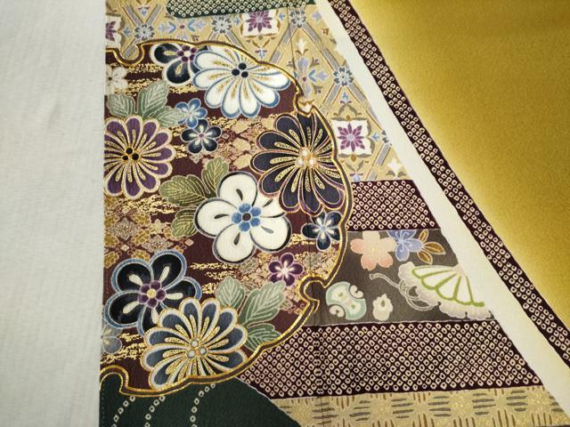 平和屋着物●豪華振袖・長襦袢セット　作家物　駒刺繍　雪輪花唐草文　暈し染め　金彩　正絹　逸品　CABB4382yc_4